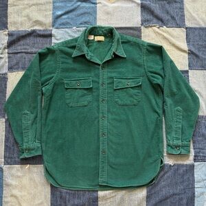 VTG LL Bean chamois cloth shirt green heavy soft flannel fits men’s L outdoors